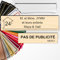 Plaque boîte aux lettres personnalisée 10x2,5cm adhésive + Plaque Pas de Publicité 8x2cm - Gravure Laser – 22 Couleurs – Avec ou Sans Motif (Imitation bois clair texte noir)