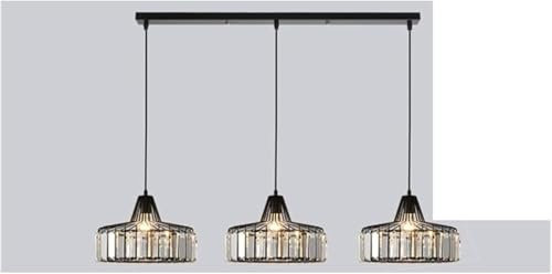 Genérico Candelabros de Cristal Candelabros de Cristal LED Lámpara Colgante de Sala de Estar Negra Dorada E27 Luminaria de suspensión Lámpara Decorativa, Lámpara Colgante