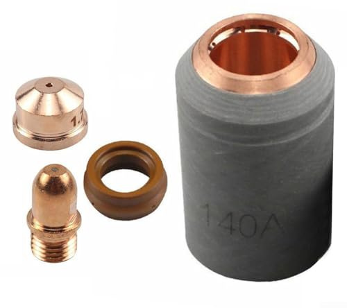 Hasaller Plasmaschneid-Brenner-Verbrauchsmaterial-Kits A141, 4-teiliges Elektroden-Düsenspitzenschilder-Set für Plasmaschneider (1,4 mm)