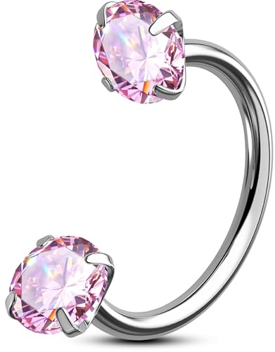 OUFER Body Piercing Titan Nasenpiercing Ring 20G Hufeisen Piercing 6/7/8mm | Nasenring Hoop Septum Piercing Ring Helix Conch Tragus Nostril in Silber Rose Schwarz Blau Lila nasenring für Damen Herren