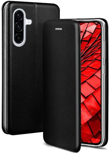 ONEFLOW Business Case für Samsung Galaxy A36 5G Handyhülle klappbar mit Standfunktion, Klapphülle Flipcase Cover Dünn, PU Leder Hülle mit Kartenfach, 360 Grad Schutzhülle, Schwarz