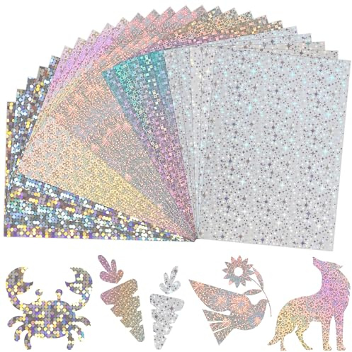 A4 Silber Spiegelkarton mit gemustertem Mix 25 Blätter 5 Muster 250 g/m² | Uncle Paul Metallisch Reflektierendes Bastelpapier für Basteln, DIY-Projekte, Kartenherstellung, Partydékor UAP19MXSR25B