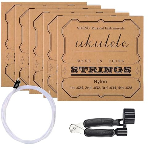 Ukulele Saiten 5 Sets Nylon Langlebige Saiten | Zubehör für Tenor Ukulele Für Gitarrenbauer Reise Schule Gartenparty