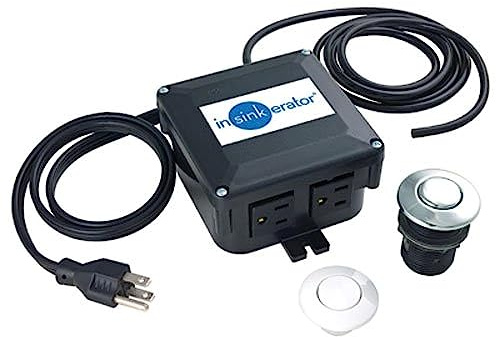 InSinkErator STS-OO Garbage Disposal Air Switch Set, Dual Outlet Switch for All InSinkErator Food Waste Disposal Models, Chrome/White