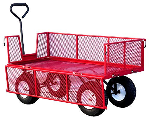 LiftMate Heavy Duty Garden Trolley with Folding Sides, 350kg Capacity, Large & Lightweight Cart, Garden Trolley on Wheels Heavy Duty