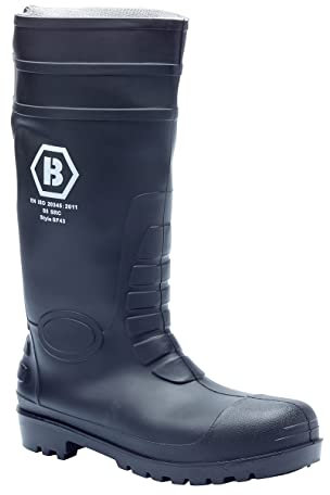 Blackrock Steel Toe Cap Wellingtons, Waterproof Safety Wellies, Knee High, Wide Calf Wellington Boots for Men and Women, Work/Safety Boots, Warm Fishing Wellies - Size 11