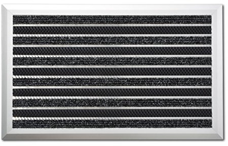 casa pura® Fußmatte Optimum mit Aluminiumrahmen | Teppicheinlage + Bürsten | Anthrazit | 39 x 60 cm