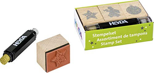 Heyda 204888494 Heyda 204888494 Stempel-Set (Weihnachten) Setgröße: 8 x 4,5 x 2,5 cm, 3 Holz-Stempel