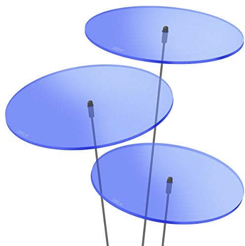 SUNPLAY Sonnenfänger-Scheiben in BLAU, 3 Stück je 20 cm Durchmesser im Set + 70 cm Schwingstäbe