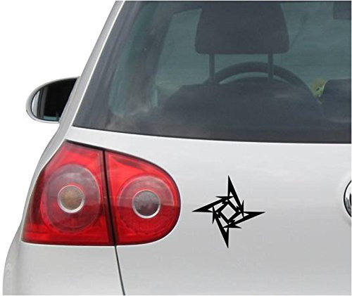 INDIGOS UG Aufkleber - Autoaufkleber - JDM - Die Cut - Ninja Star Decal Window Laptop Vinyl - Folie Sticker - schwarz - 88mmx88mm
