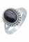 mantraroma Damen Ring Silber mit Stein Onyx Edelstein schwarz schlicht groß modern