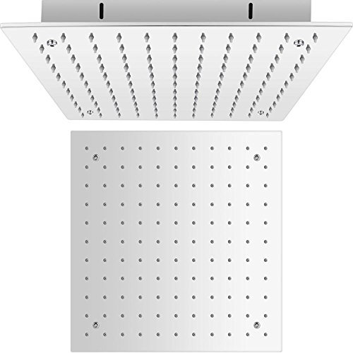 Milano Amara 400mm Square Ceiling Mounted Recessed Shower Head - Chrome