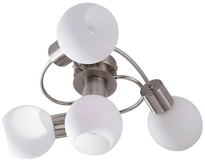 Lindby Deckenlampe Ciala (Modern) in Alu aus Glas (4 flammig, E14) - Deckenleuchte Lampe Wohnzimmerleuchte