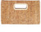 Clutch mit Griff aus Kork, Gold, Medium