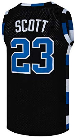Mens Basketball Jerseys #23 Nathan Scott Movie Sports Jersey Shirts, Black, Medium