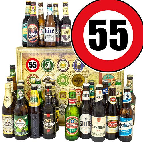 Geburtstagsgeschenk zum 55. / Biergeschenk DE und Welt/Zum 55. Geburtstag/Bier Weihnachtskalender 2024 2025