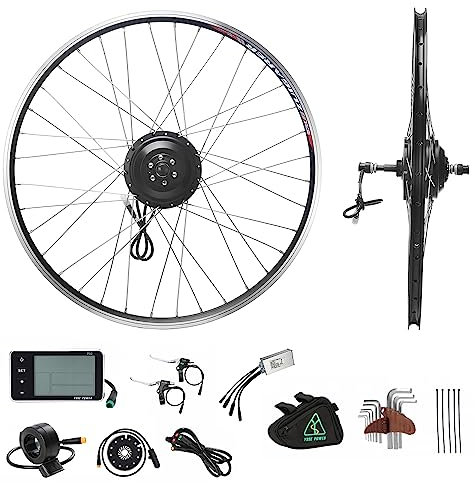 YOSE POWER E-Bike Conversion Kit 36V350W 28 Zoll (700C) Heckmotor Umbausatz Freilauf für Schraubritzel Schwarz Elektro Fahrrad Motor Kit