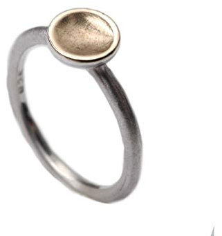 Bicolor Silberring mit 375er Gold Größen 63 (20.1)