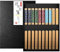 Baguettes Japonaises Réutilisable Bambou Naturel Baguette Coffret Cadeau Avec Boîte Noire Exquise, 10 Paires ( Feurs de Cerisier)