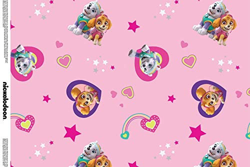 Baumwoll Jersey Stoff Paw Patrol Digital Druck ab 0,5m (rosa)