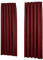 Deconovo Gardinen Thermovorhang Gardinen mit Kräuselband Blickdicht Lärmschutz Fensterdeko Vorhänge, 260x140 cm(HöhexBreite), Rot, 2er Set