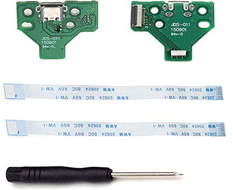 ZkeeShop for 2PCS JDS-011 Replacement Charging Port Assembly Micro USB Adaptor Repair Part Charger Socket Board Module Compatible for PS4 DualShock