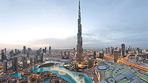 LYBSSG Puzzle für Erwachsene, Wolkenkratzer Burj Khalifa Skyline Dubai 1000 Stück hölzerne Puzzles