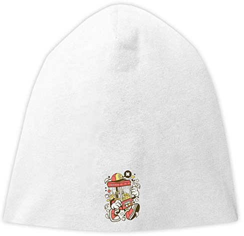 Cartoon Style Pop Corn Machine and Cola Drink Jersey Beanie Hut Dünne Slouch Cap Unisex One Size