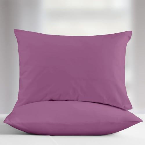 Aspire Homeware Pillow Cases 2 Pack – 100% Brushed Microfiber Purple Pillowcases Super Soft Envelope Closure Pillow Cover (50x75cm)