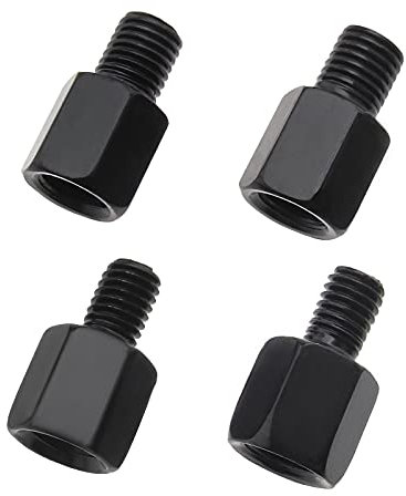 eMagTech 4x Schwarz Universell Motorrad Rückspiegel Halterung Adapter Höhenverstellung Schrauben M10 auf M8/10 Gewinde LH/RH