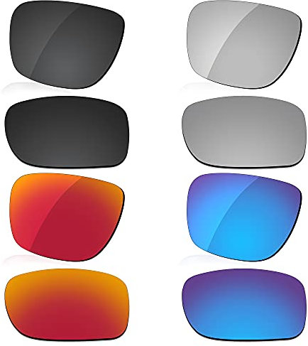 LenzReborn Polarisierte Linse Ersatz für RayBan RB4165-54 Justin Sonnenbrille – mehr Optionen Gr. Einheitsgröße, Dunkelschwarz + Silbernes Titan + Feuerrot + Eisblau