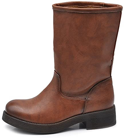 IF FASHION Stivali Stivaletti Scarpe Biker Motociclista da Donna 885 marrone N.37