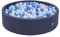 KiddyMoon Bällebad 120X30cm/300 Bälle Bälle Rund Groß Bällepool Mit Bunten Bällen Für Babys Kinder, Dunkelblau:Babyblau/Blau/Perle