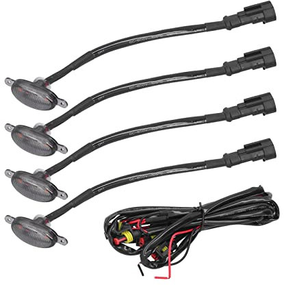 Vordere Kühlergrill-Lichter ABS Metall DC12V Bernstein LED Beleuchtung Geeignet für Raptor Style Van Universal SUV Geländewagen Warnleuchte Auto