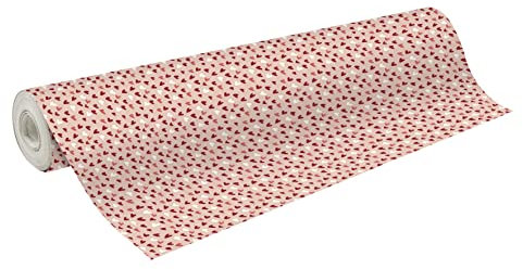 Clairefontaine 211945C - Une Bobine De Papier Cadeau - Alliance 60g - Dimensions : 50x0,70m - Motif : Coeurs - Emballage Cadeau, Spéciale Grande Longueur, Papier Cadeau