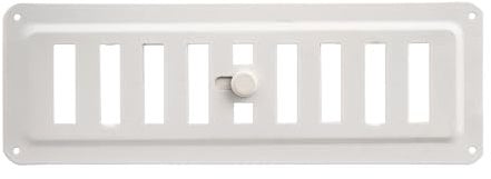Griglia di Ventilazione Regolabile in Metallo Verniciato a Polvere – Colore Bianco RAL 9016 – Per Pareti, Soffitti, Camini, HVAC – Interni ed Esterni 23 x 7.5 cm.