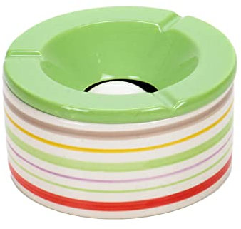 XXL-Wind-Aschenbecher mit abnehmbarem Deckel, Keramik Sturmaschenbecher, Tischaschenbecher für den Innen- und Außenbereich (Grün)