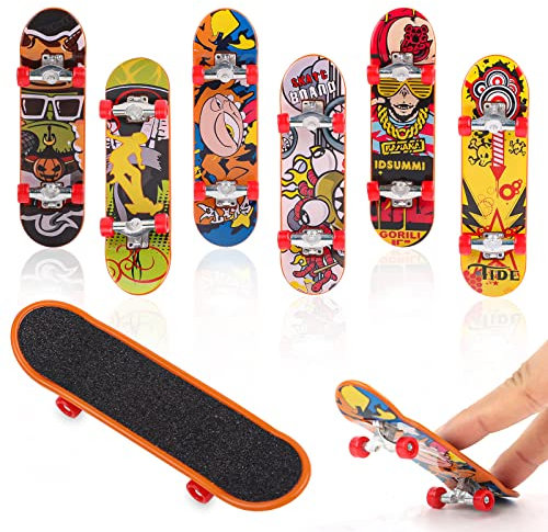 6-teiliges Mini-Skateboard, Finger, Mini-Skateboard, Fingerskate, Profi-Mini-Rollbrett für Kinder oder als Dekoration