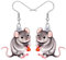 LONYOO Acryl Niedlich Ratte Maus Ohrringe Dangle Drop Charms Anime Maus Geschenke für Frauen Mädchen Schmuck (Grau 225)