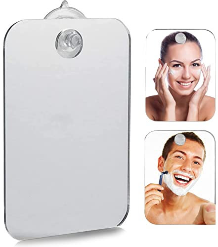 FLAVNT Miroir De Rasage, Miroir De Voyage, Miroir De Douche Anti-Buée, pour Salle De Bains Miroir De Rasage De Salle De Bain Miroir, (17cmX13cmX2mm)