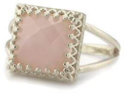 Flattering Rose Quartz Ring - Lovely Rose Quartz Gem in 925 Sterling Silver - Custom Name Ring - Ring for Women for All Occasions - with Box