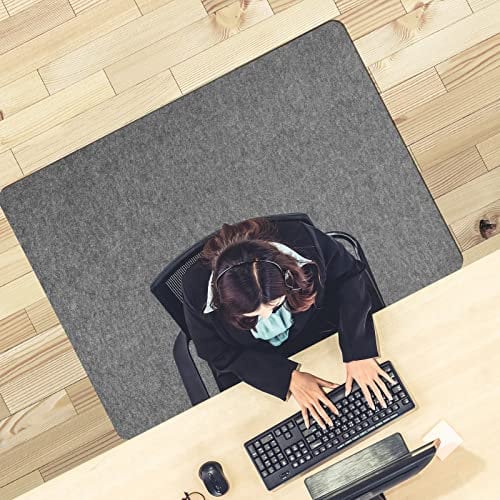 Office Chair Mat for Hardwood Floor 120X100cm Floor Protector Mat Anti-Slip Floor Mat for Office Chair, Desk Chair Mat for wooden Floors Light Gray