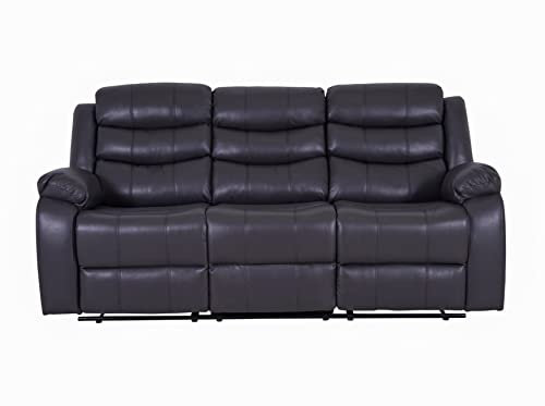 Dante Furniture Loma 3 Seater Leather Recliner Sofa (Grey)