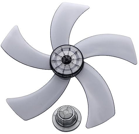 iEFiEL Plastic Household Fan Blades with Nut Cover Silent Fan Blades Replacement for Standing Pedestal Fan Table Fanner Grey D 18 Inch