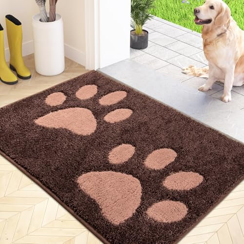 FCSDETAIL Schmutzfangmatte waschbar 50 x 80 cm, Fußmatte Innen, absorbierend Fussmatte, rutschfeste Sauberlaufmatte, wasserdicht Teppich für Hund, Eingang, nasse Pfoten