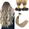 Sindra U Tip Extensions 14 Inch 40 Grams 50 Strands Balayage Ombre Walnut Brown to Ash Brown and Blonde Real Human Hair Extensions Nail U Tip Hair #3/8/22 14inch