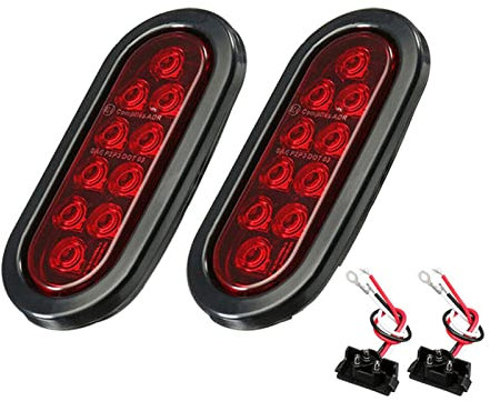 Marker Lights 2 Teile/Satz Rot 6 Oval Anhänger Lichter Stop Turn Tail Truck Sealed GrommetPlug DOT Geeignet Für LKW-Autoteile
