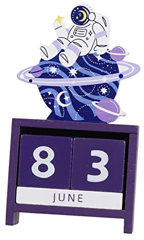 OFFSCH 1Stk Tischkalender Astronauten-Desktop-Zubehör hochzeitsdeko Holzspielzeug kinderzimmer deko Kinder Schließfach Bürodekorationen Heimkalender Countdown-Kalender Rosen
