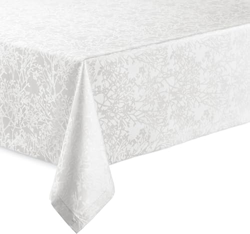 Hochwertige Tischdecke mit Saumrand Harmony Weiß Eckig 110 x 180 cm pflegeleicht