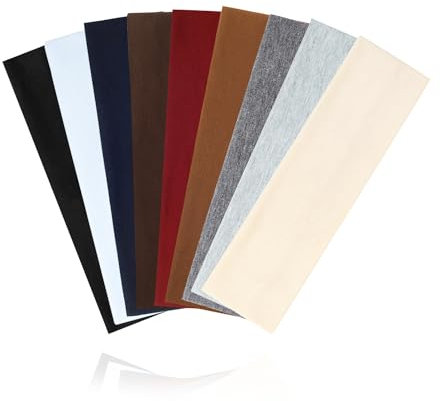 Generisch Elastische Sport Stirnbänder Weiches Elastisch Haarreife rutschfeste Schweiß-Stirnbänder Mehrfarbig Dünn Haarbänder Sport Laufen Exercise Gym Yoga Workout Headbands (Mehrfarbig-9 A)